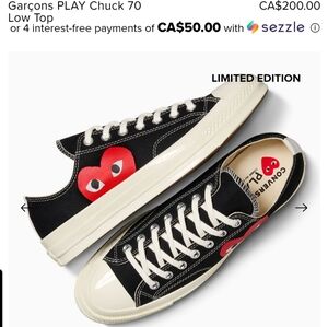 SOLD Converse Garcons Play Low top